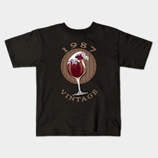 Wine Lover Birthday - 1987 Vintage Kids T-Shirt